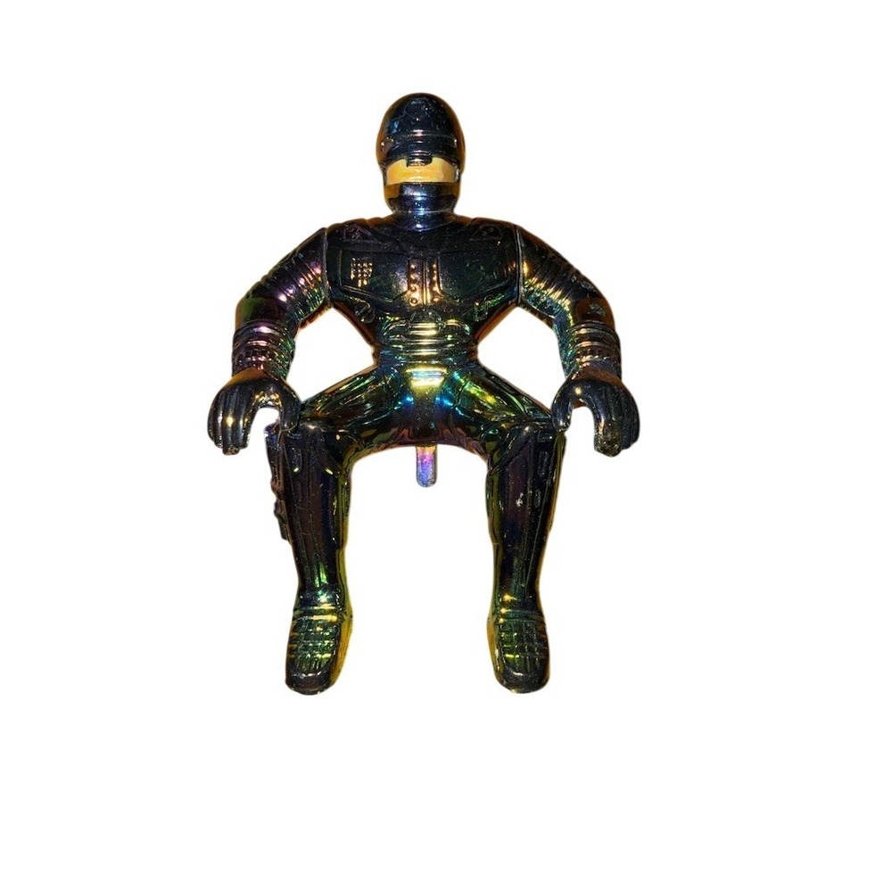 BRYA‎ Vintage Robot Action Figure 3.5 in Iridescent Black Sci-Fi Toy